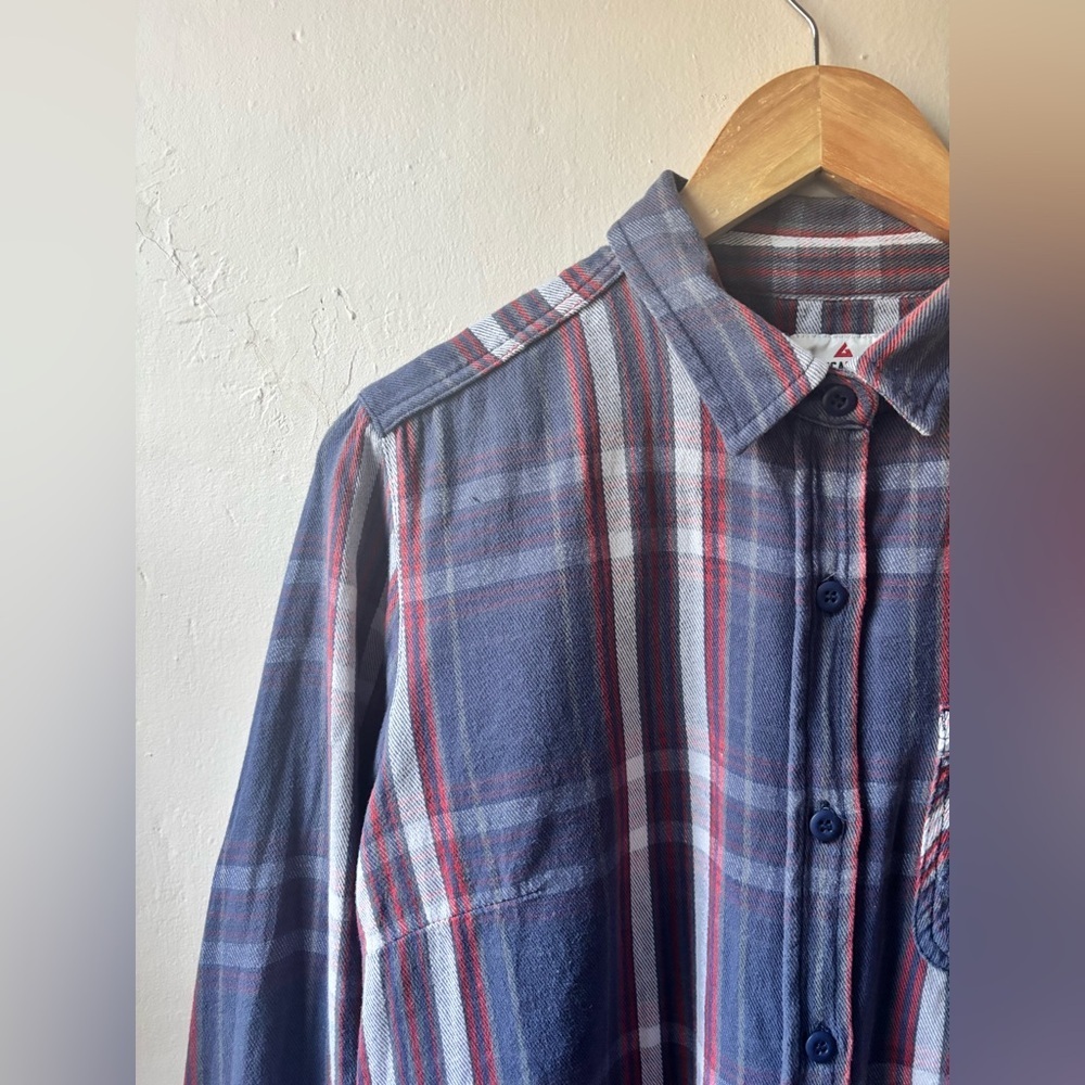 American Giant Vintage Flannel Plaid Slim Fit Women's Size Large - Picture 2 of 11
